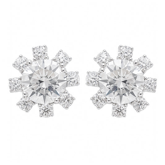 4.48 Carats Lab Grown Diamond 14K Gold Earrings