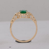 1.29 Ct Oval Emerald 9K Gold Ring