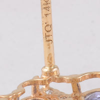 2.96 Ct Round Tanzanite 14K Gold Earrings