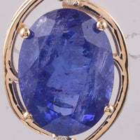 6.37 Ct Oval Natural Tanzanite 14K Gold Pendant