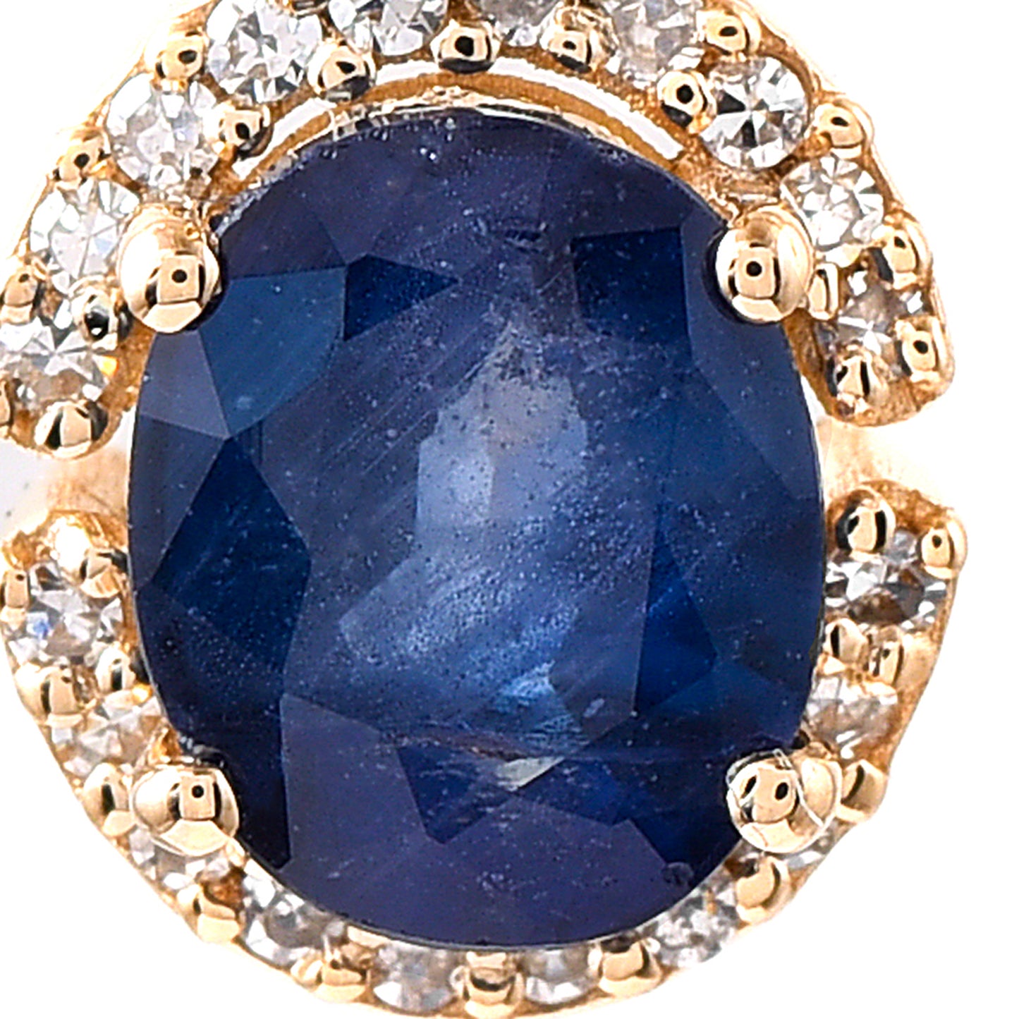 1.16 Ct Oval Mixed Cut Natural Sapphire 14K Gold Pendant
