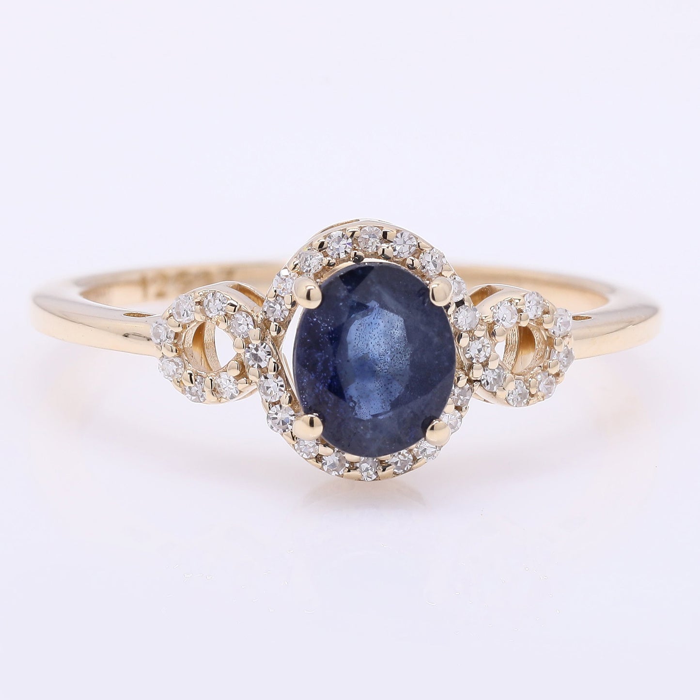 1.21 Ct Oval Mixed Cut Natural Sapphire 14K Gold Ring
