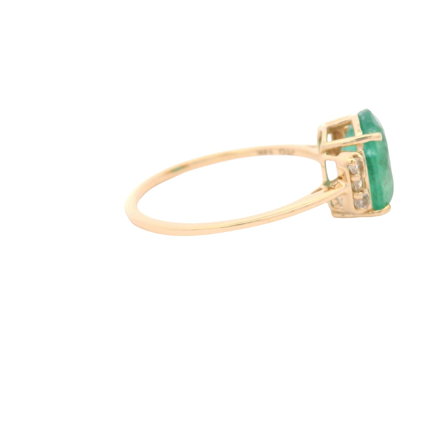 2.09 Ct Cushion Emerald 14K Gold Ring