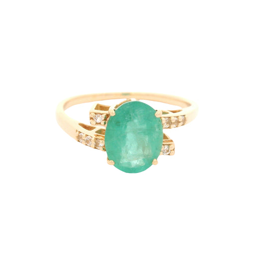 1.73 Ct Oval Emerald 14K Gold Ring
