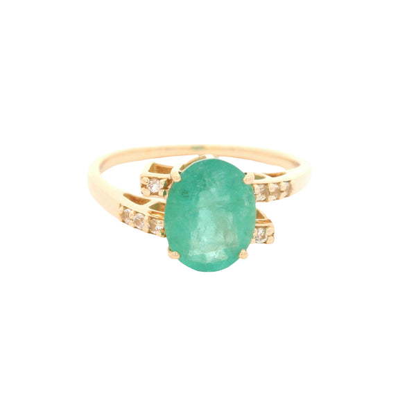 1.73 Ct Oval Emerald 14K Gold Ring