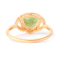 1.37 Ct Triangle Mixed Cut Natural Green Sapphire 14K Gold Ring