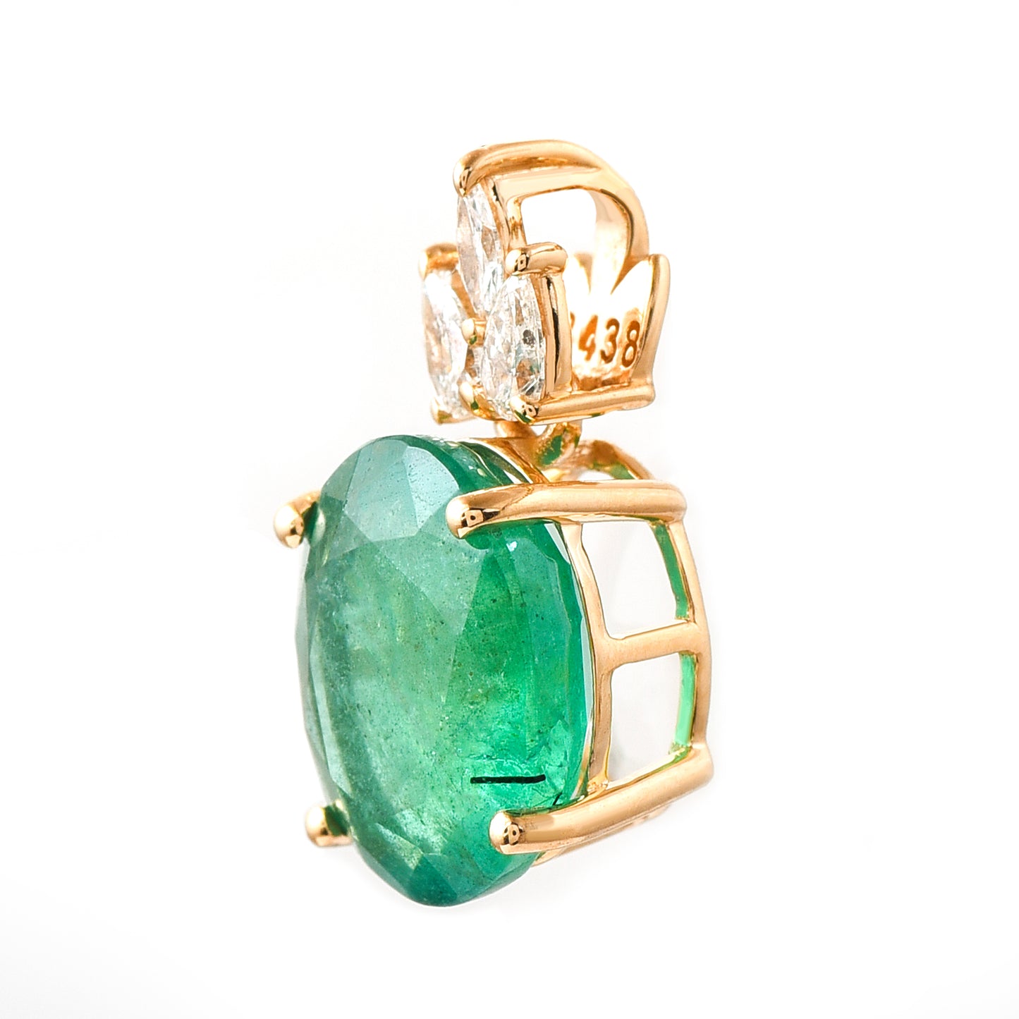 2.70 Ct Oval Emerald 14K Gold Pendant