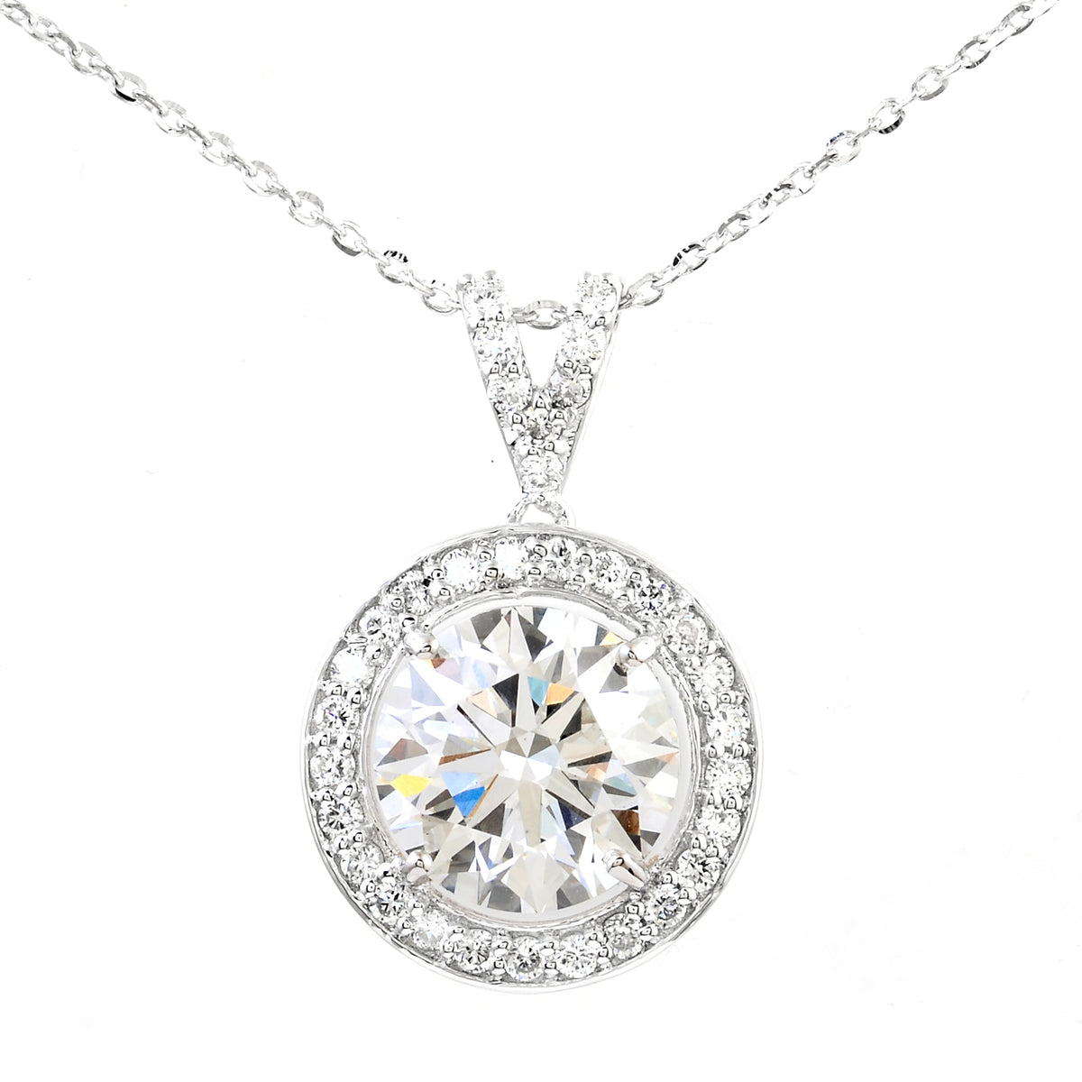 2.98 Carats Lab Grown Diamond 14K Gold Pendant