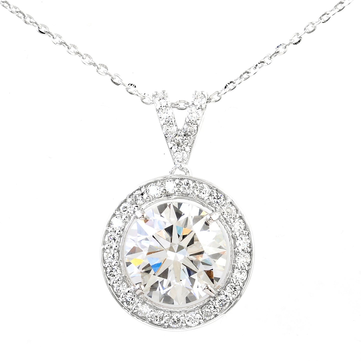 2.98 Carats Lab Grown Diamond 14K Gold Pendant
