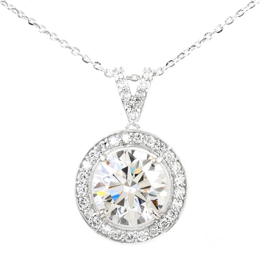 2.98 Carats Lab Grown Diamond 14K Gold Pendant