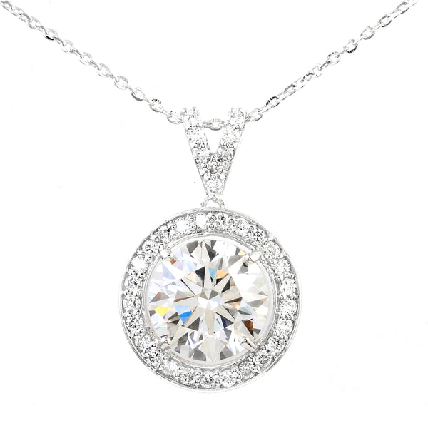 2.98 Carats Lab Grown Diamond 14K Gold Pendant