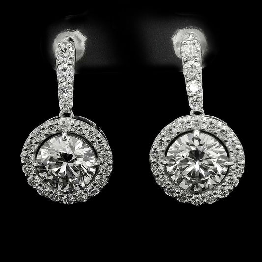 5.49 Carats Lab Grown Diamond 14K Gold Earrings