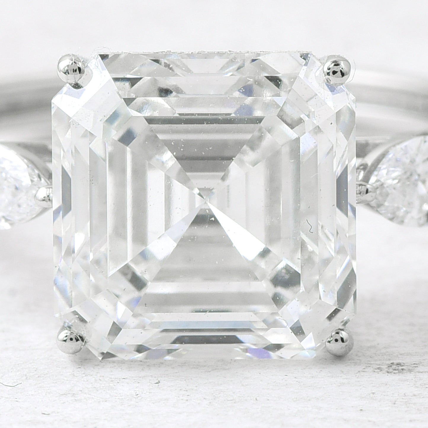5.38 Ct Asscher Lab Grown Diamond 950 Platinum Ring