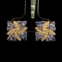 1.70 Ct Round Tanzanite 14K Gold Earrings