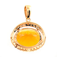 1.85 Ct Oval Mixed Cut Natural Fire Opal 14K Gold Pendant