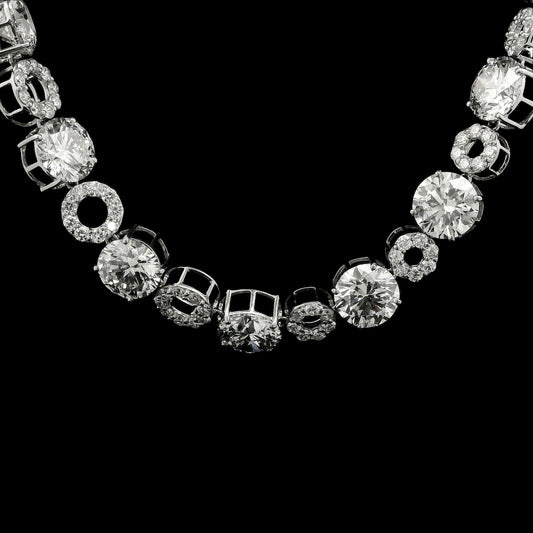 68.44 Ct Round Lab Grown Diamond 14K Gold Necklace