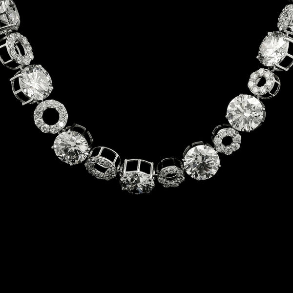 68.44 Ct Round Lab Grown Diamond 14K Gold Necklace