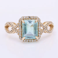 2.14 Ct Octagon Step Cut Natural Emerald 14K Gold Ring