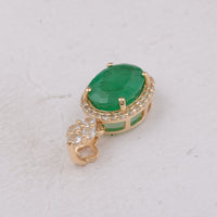 1.65 Ct Oval Emerald 9K Gold Pendant