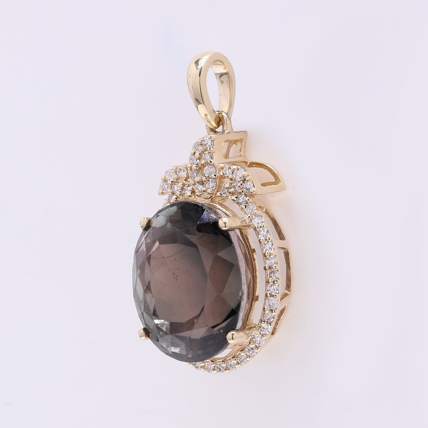 6.86 Ct Oval Mixed Cut Natural Tourmaline 14K Gold Pendant