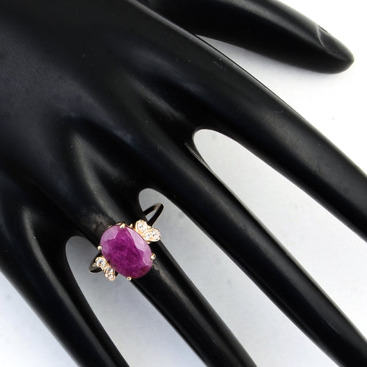 3.41 Ct Oval Ruby 14K Gold Ring