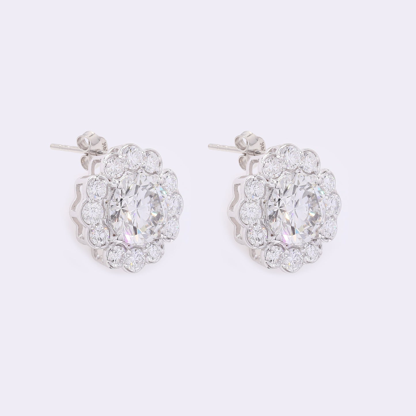 4.31 Carats Lab Grown Diamond 14K Gold Earrings