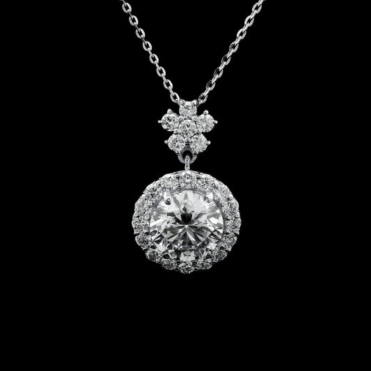 2.51 Carats Lab Grown Diamond 14K Gold Pendant