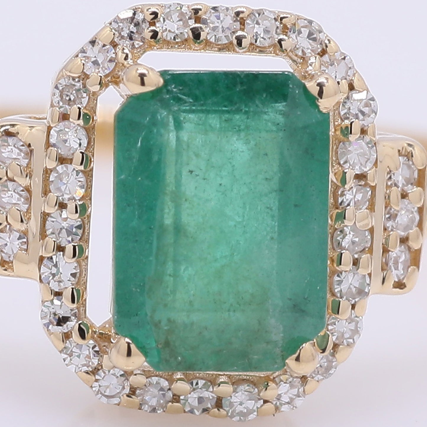 1.15 Ct Octagon Step Cut Natural Emerald 14K Gold Ring
