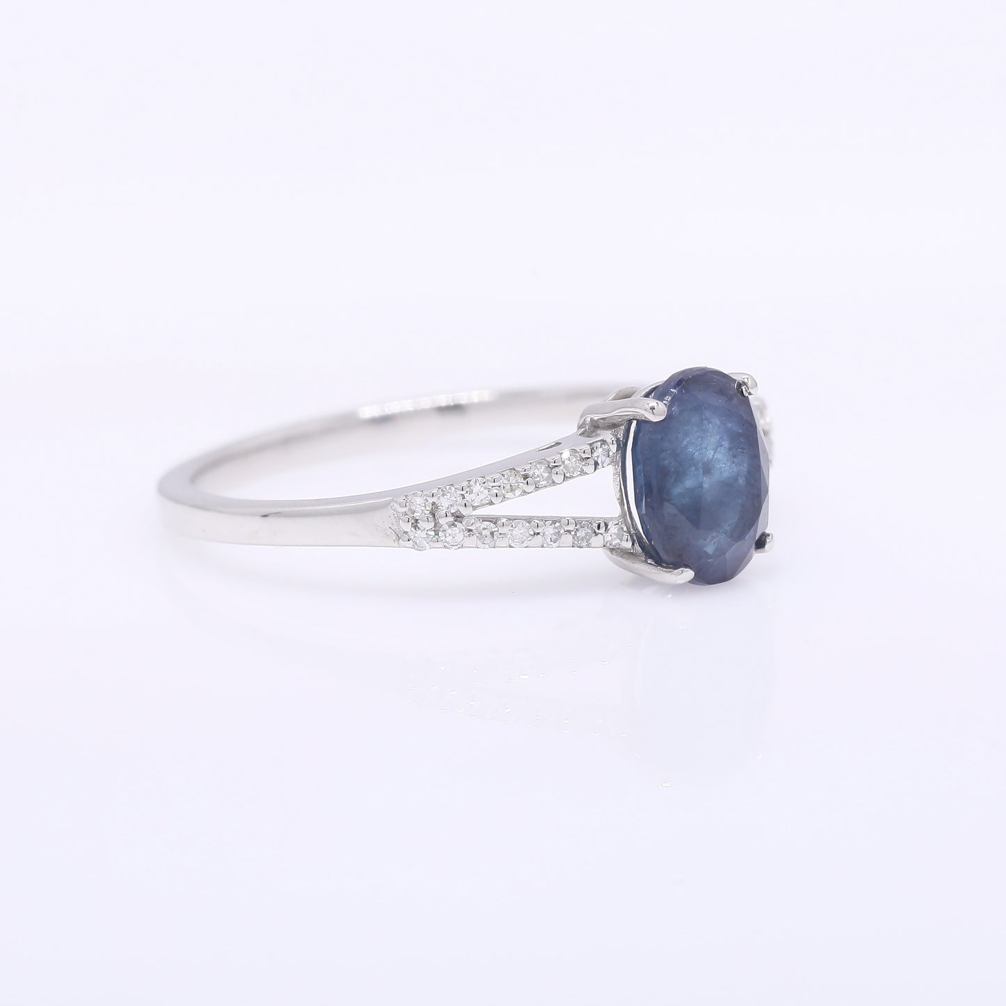 1.54 Ct Oval Mixed Cut Natural Sapphire 950 Platinum Ring