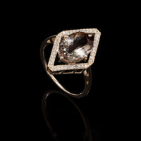 2.93 Ct Oval Mixed Cut Natural Plagioclase Feldspar Sunstone 14K Gold Ring