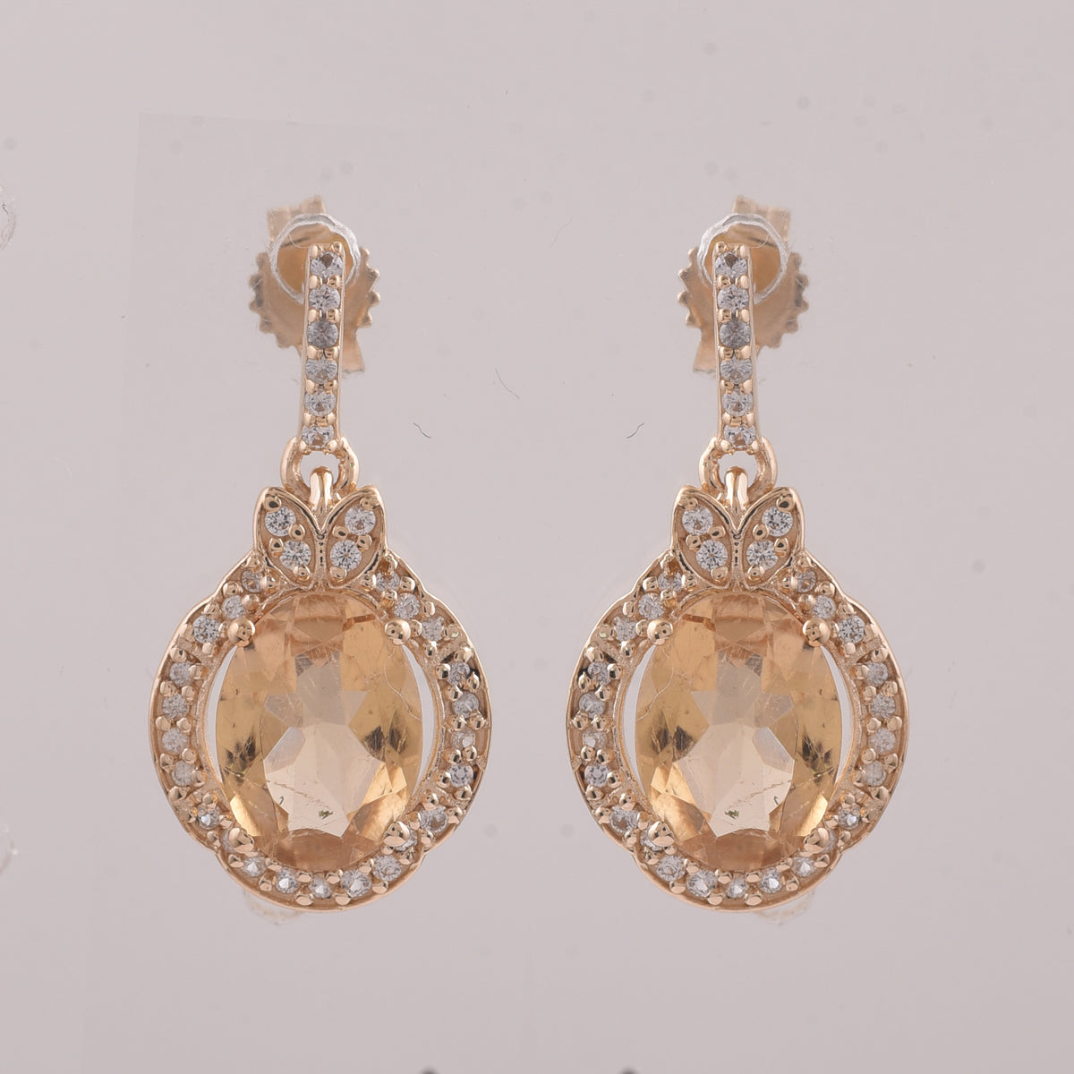 2.34 Ct Oval Tourmaline 9K Gold Earrings