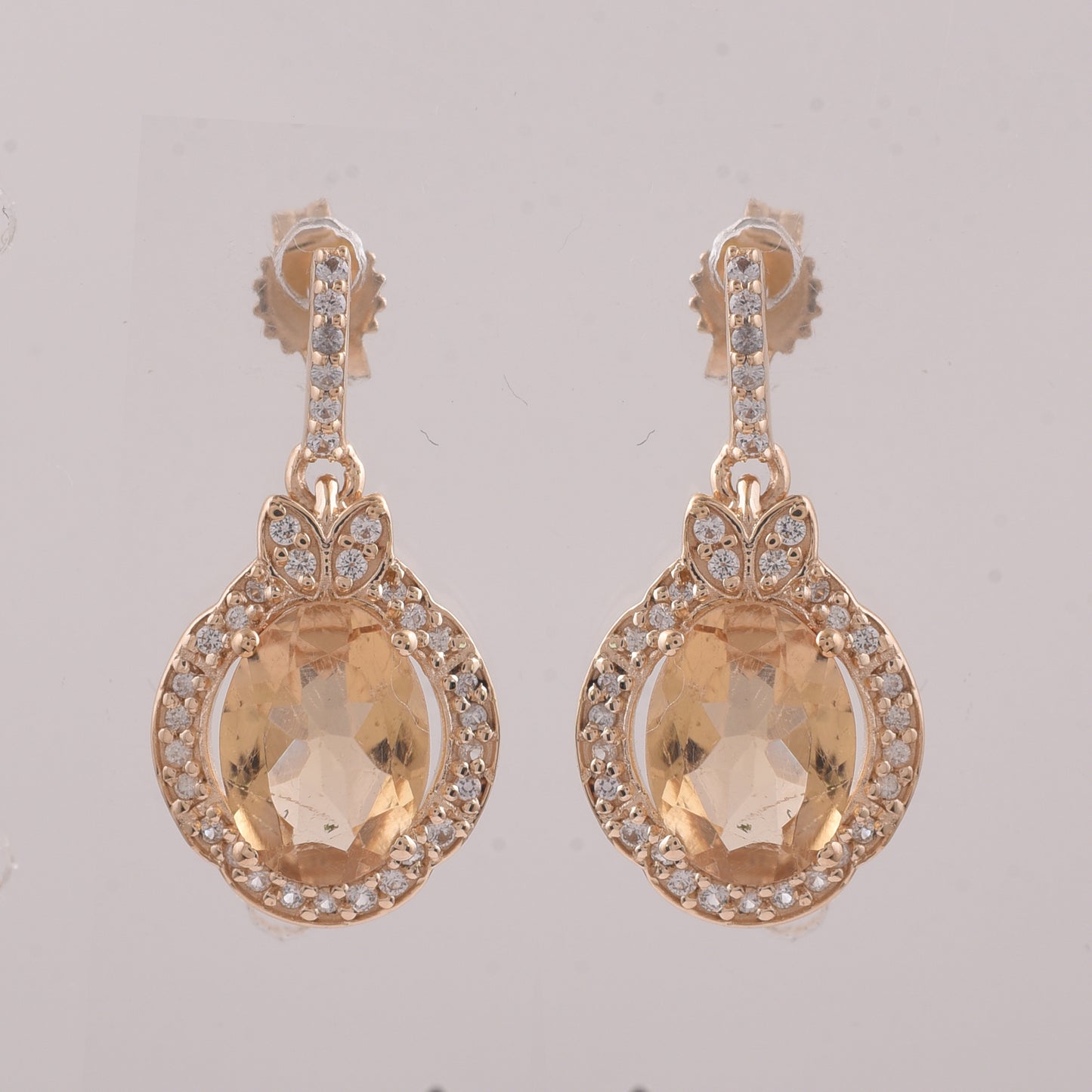 2.34 Ct Oval Tourmaline 9K Gold Earrings