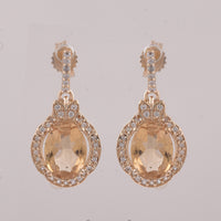 2.34 Ct Oval Tourmaline 9K Gold Earrings