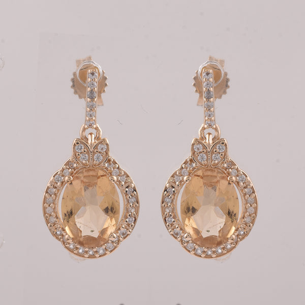 2.34 Ct Oval Tourmaline 9K Gold Earrings