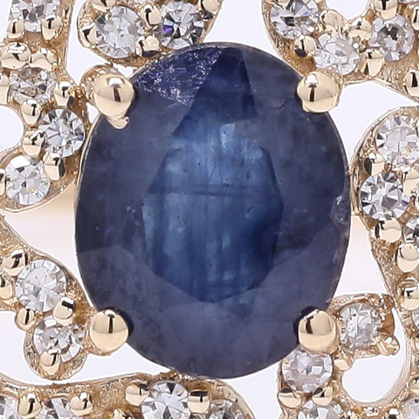 1.18 Ct Oval Mixed Cut Natural Sapphire 14K Gold Ring
