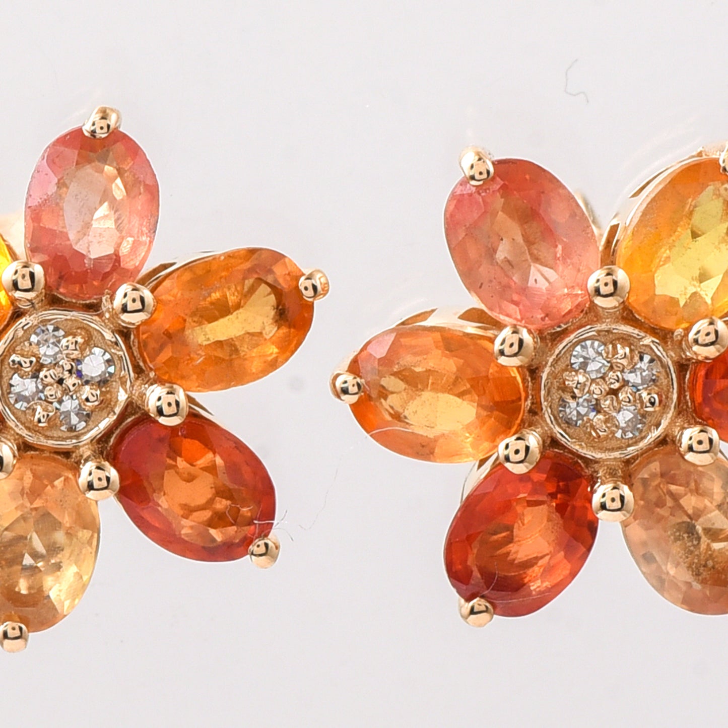 2.38 Ct Oval Multi Sapphire 14K Gold Earrings
