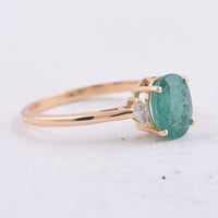 1.26 Ct Oval Natural Emerald 14K Gold Ring
