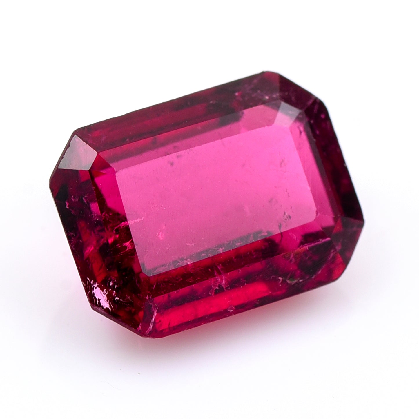 2.76 Natural Tourmaline Rubellite Emerald Cut Gemstone