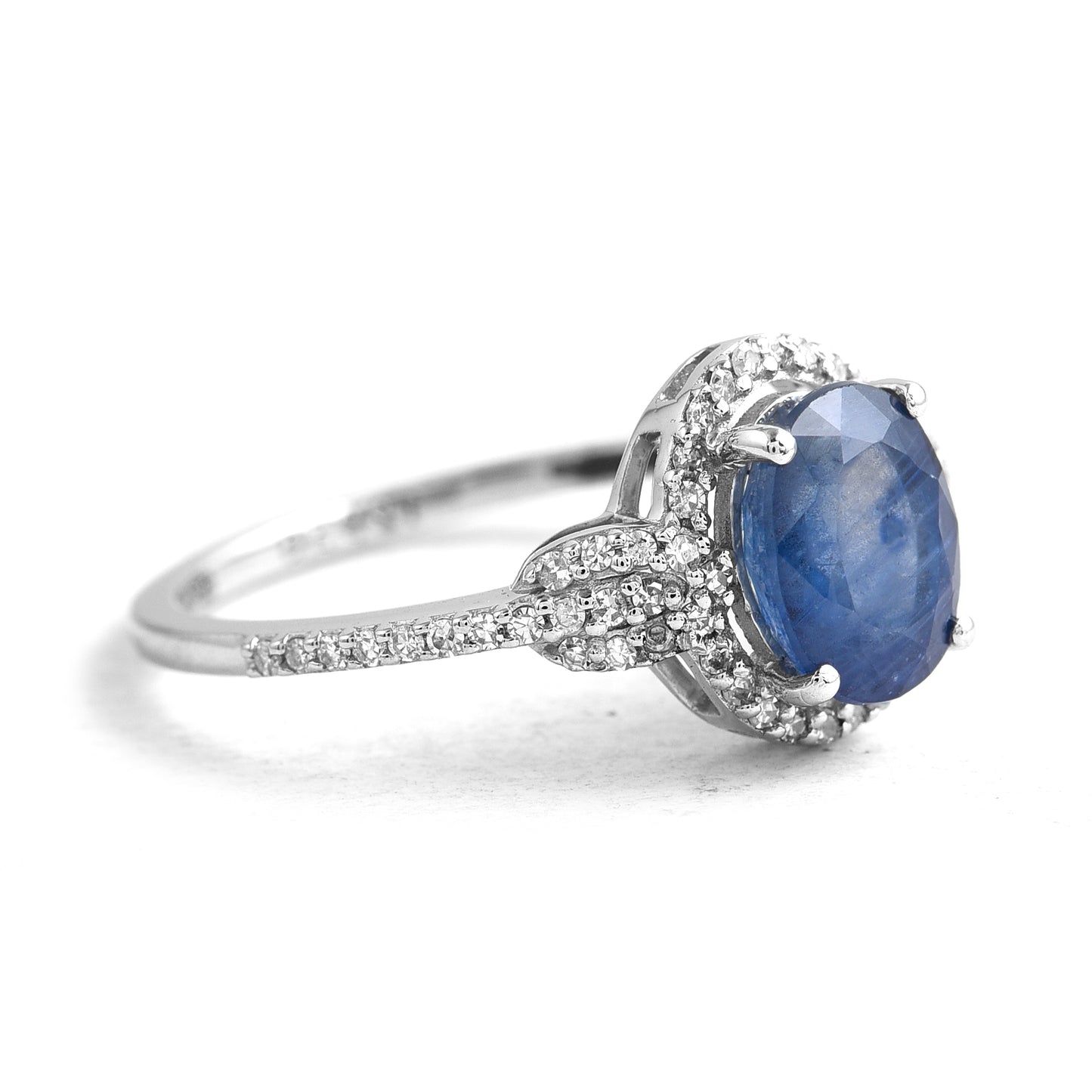 2.92 Ct Oval Mixed Cut Natural Sapphire 950 Platinum Ring