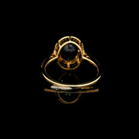 2.92 Ct Oval Mixed Cut Natural Sapphire 14K Gold Ring