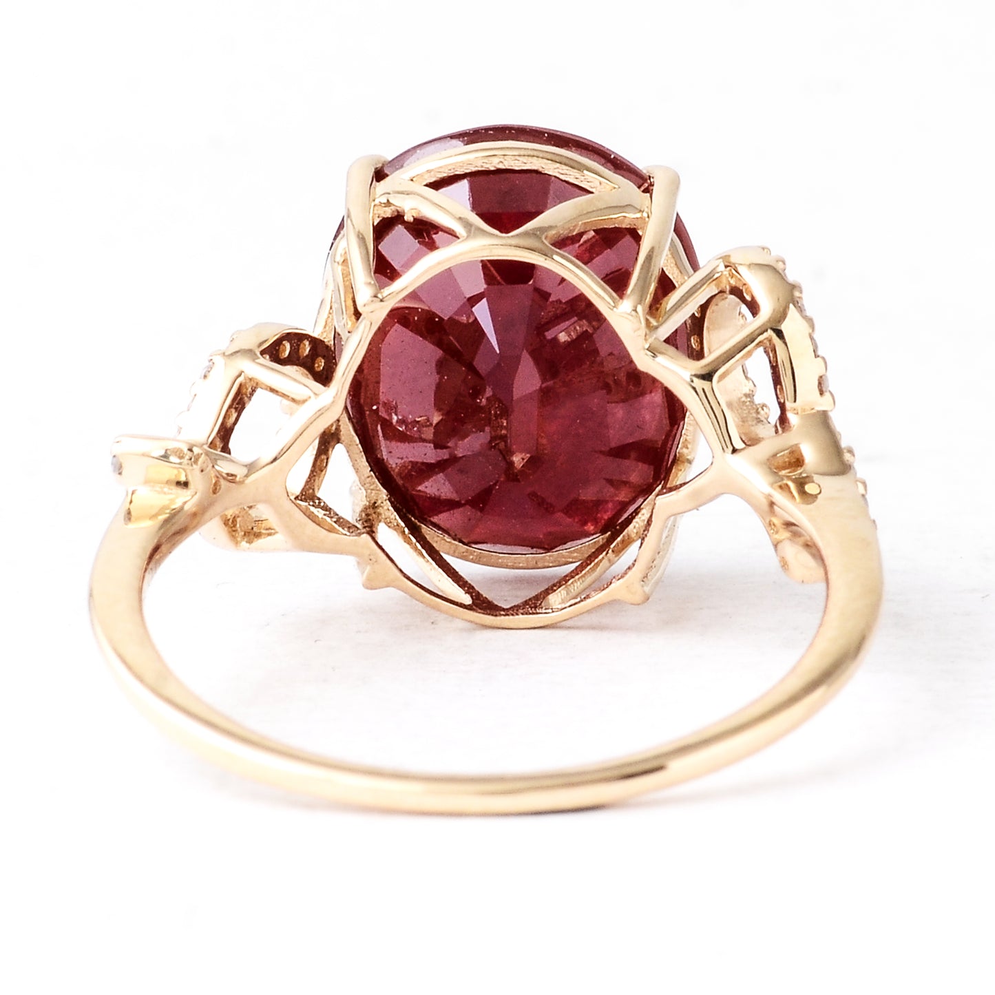 8.21 Ct Oval Mixed Cut Natural Corundum Orange Sapphire 14K Gold Ring