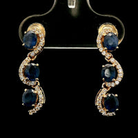 1.82 Ct Oval Sapphire 14K Gold Earrings