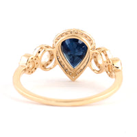 1.67 Ct Pear Mixed Cut Natural Corundum Sapphire 14K Gold Ring