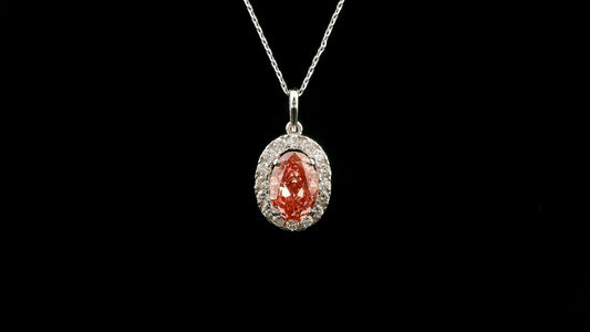 2.45 Carats Pink Lab Grown Diamond 14K Gold Pendant