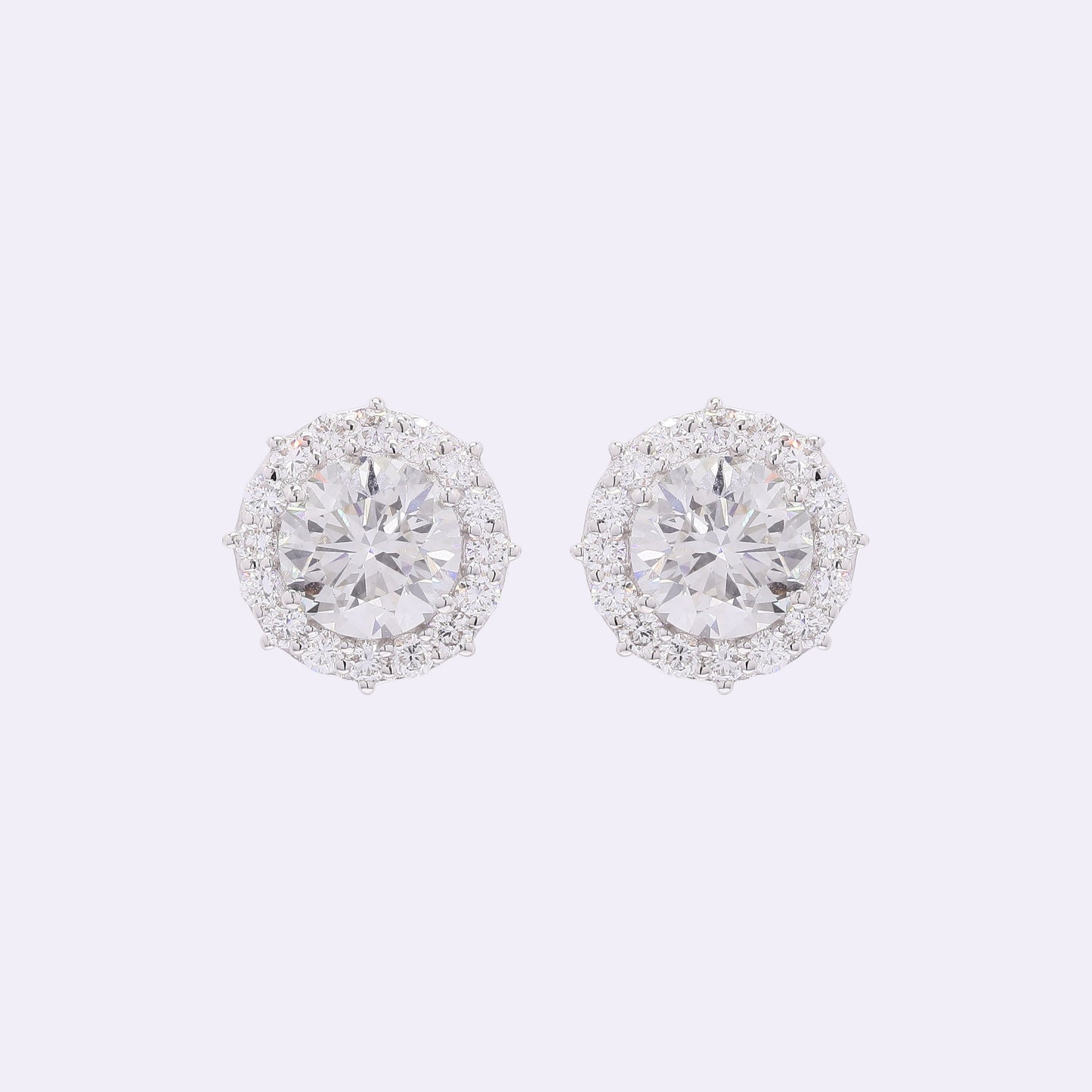 4.03 Carats Lab Grown Diamond 14K Gold Earrings
