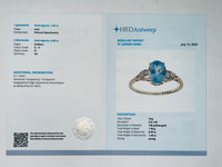 1.49 Ct Oval Natural Aquamarine 14K Gold Ring