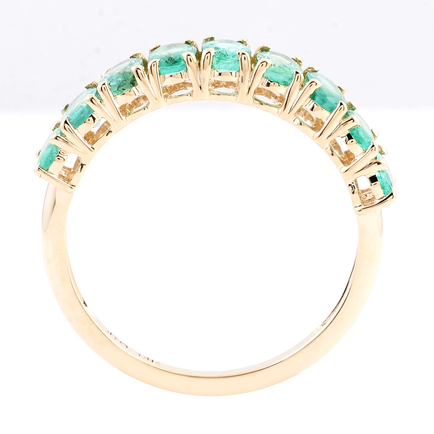 1.69 Ct Oval Mixed Cut Natural Beryl Emerald 14K Gold Ring