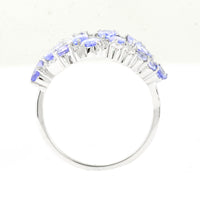 1.94 Ct Marquise Mixed Cut, Round Mixed Cut, Pear Mixed Cut Natural Tanzanite 950 Platinum Ring