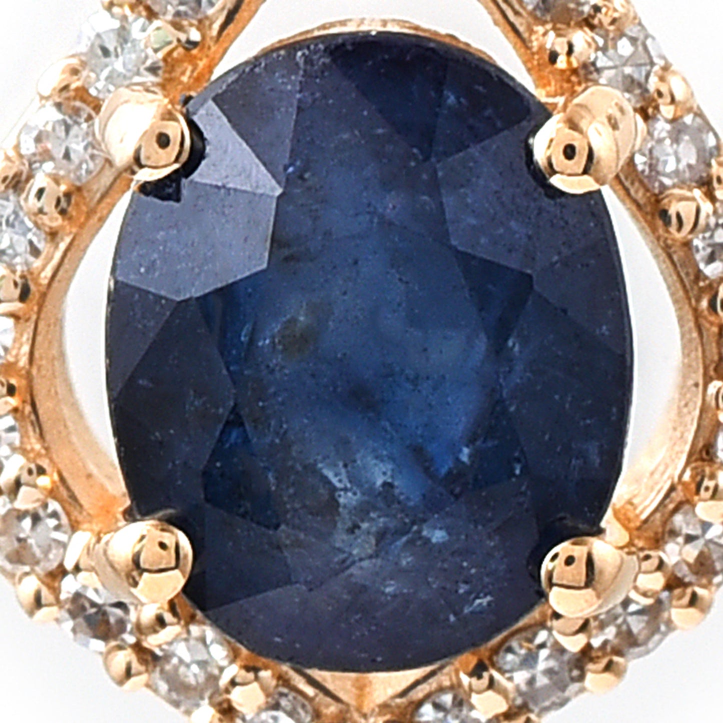 1.28 Ct Oval Mixed Cut Natural Sapphire 14K Gold Pendant
