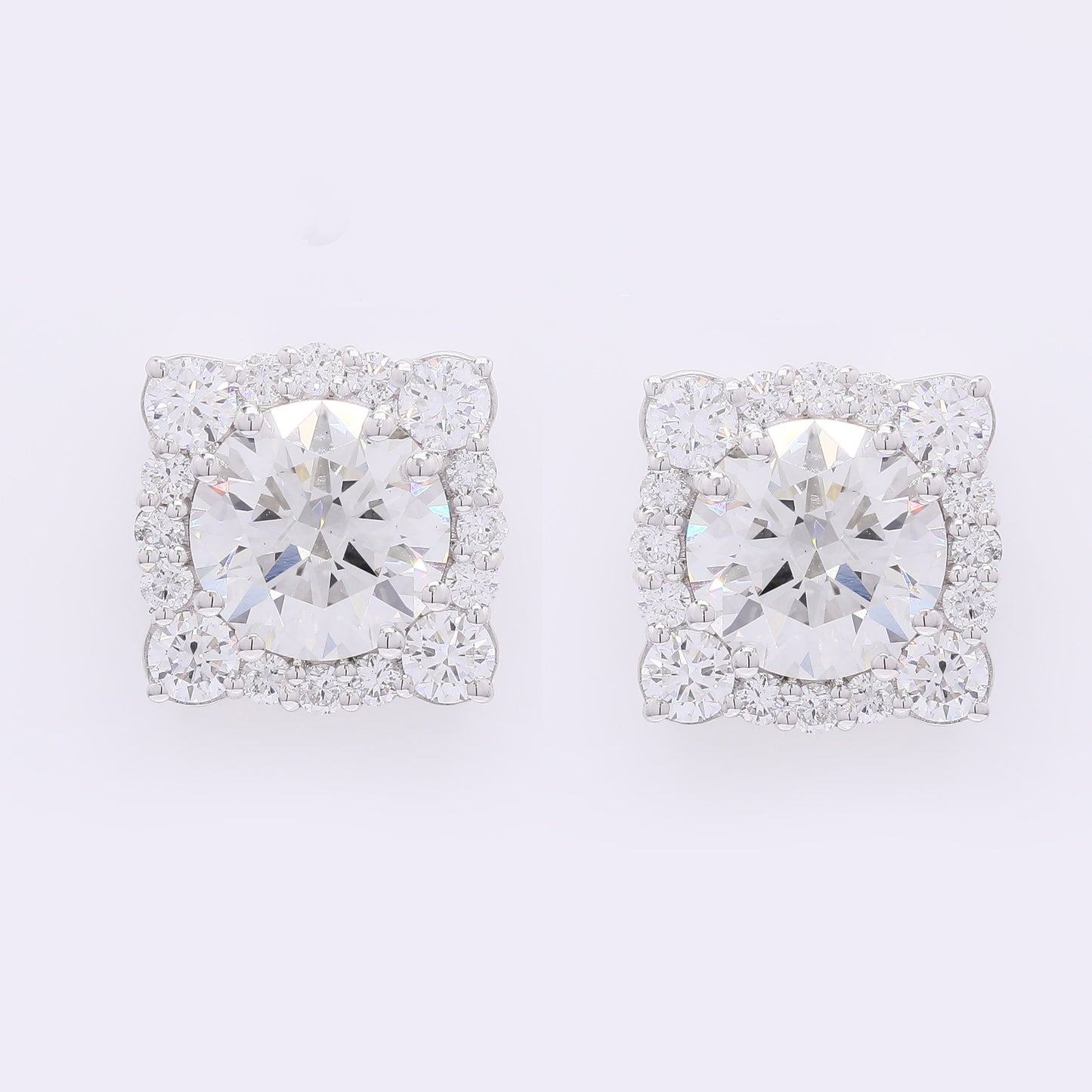 4.30 Carats Lab Grown Diamond 14K Gold Earrings
